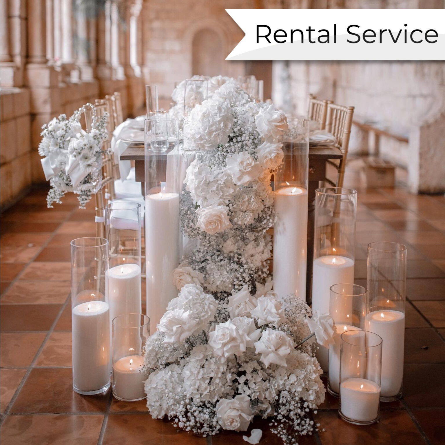 Wedding Candle Rentals, Party & Event Decor w/Big Sand Candles